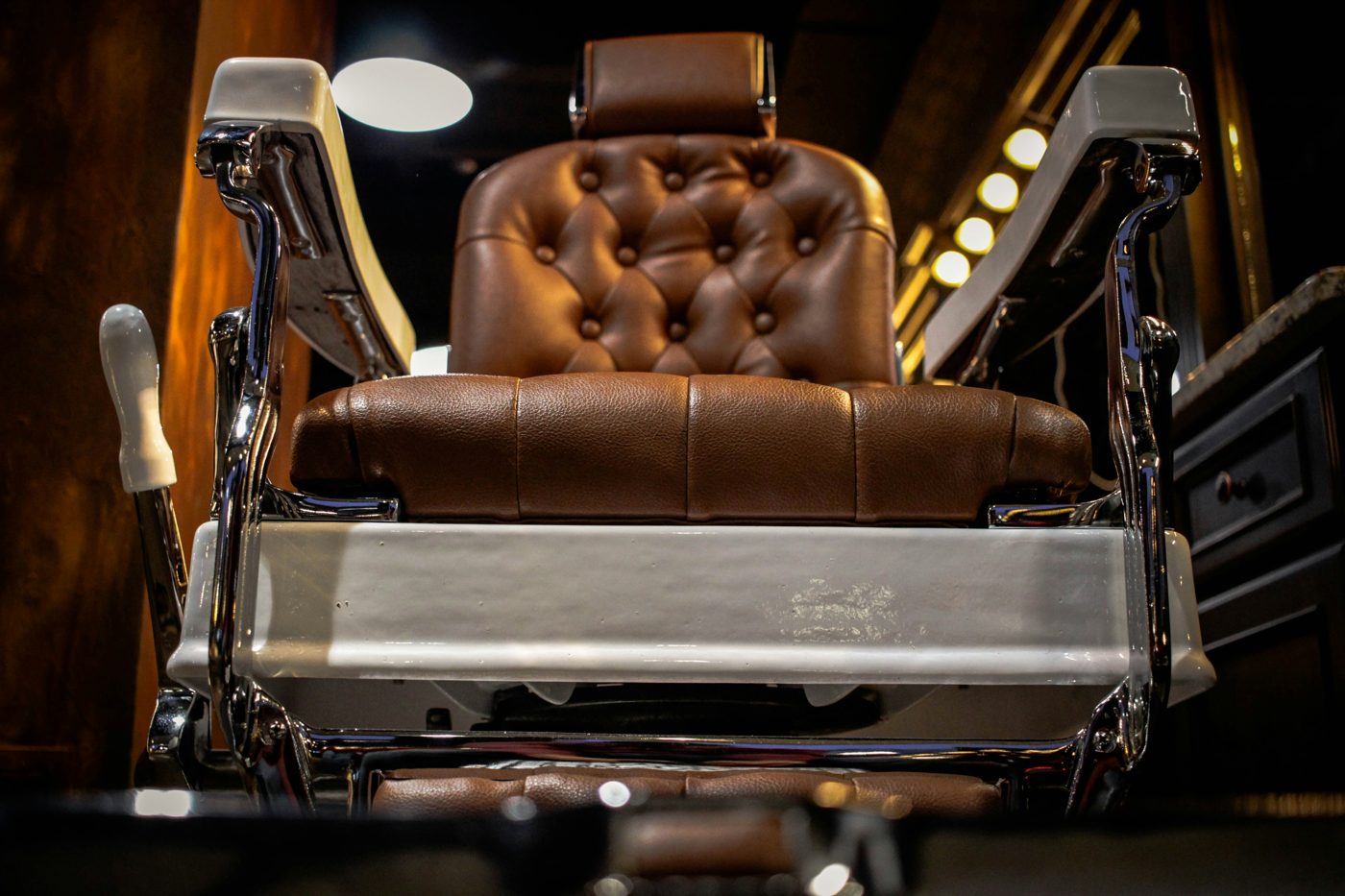 A classic leather barber chair